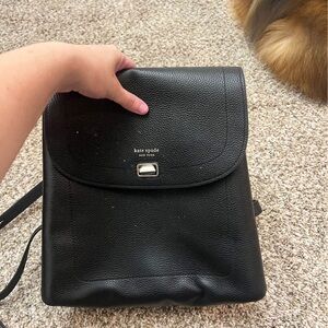 Kate Spade Black Leather Backpack